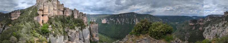 Vue panoramique à proximité des vases